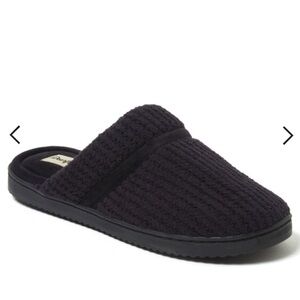 Dearfoams Serena Marled Chenille Scuff Slipper House Shoe Women’s L (9-10) Black